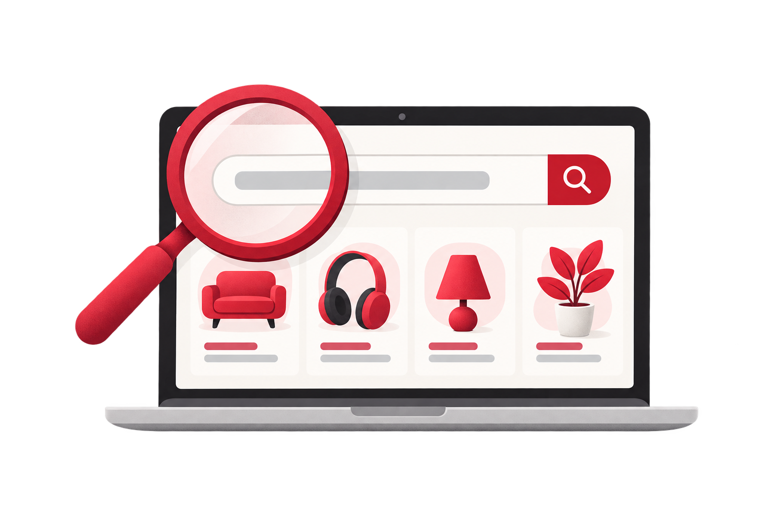 Illustration of keyword research returning Amazon product listings